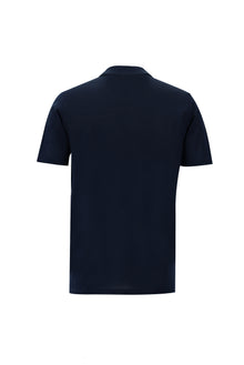 Orta Lacivert Polo Yaka Regular Fit Merserize Pamuk T-shirt