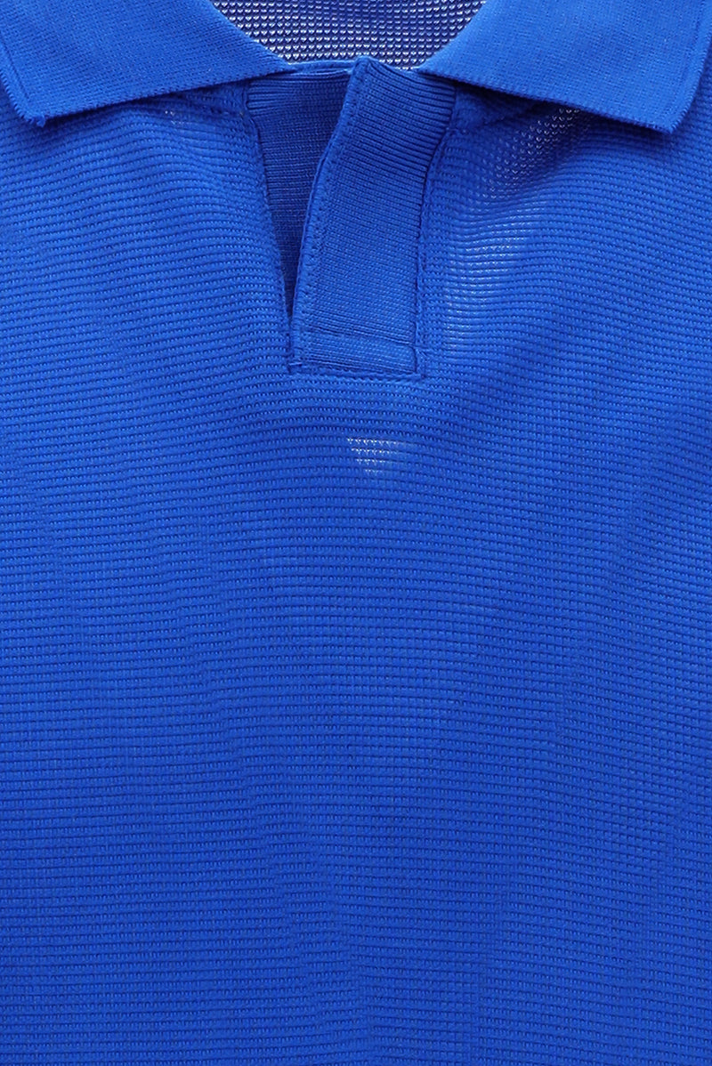 Çivit Mavisi Polo Yaka Regular Fit Merserize Pamuk T-shirt