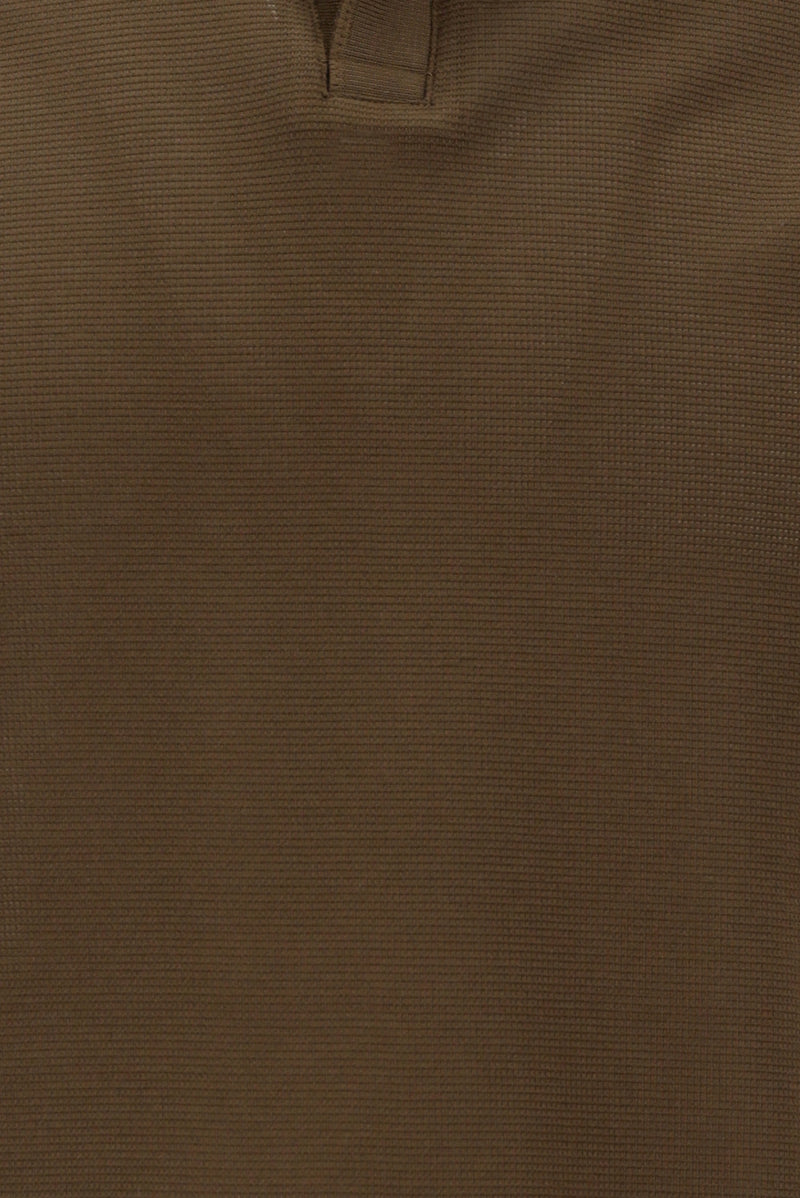 Orta Kahve Polo Yaka Regular Fit Merserize Pamuk T-shirt