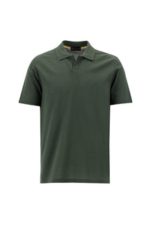 Orta Haki Polo Yaka Regular Fit Merserize Pamuk T-shirt