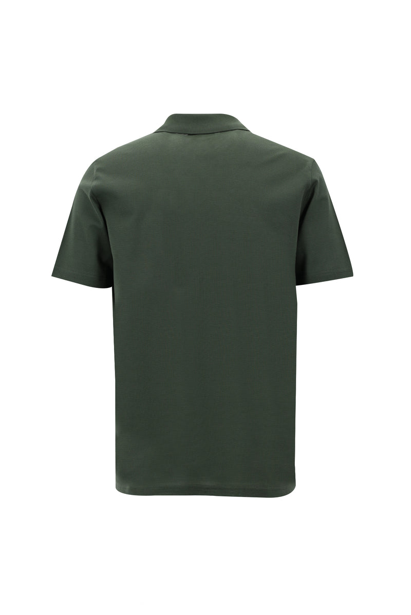 Orta Haki Polo Yaka Regular Fit Merserize Pamuk T-shirt