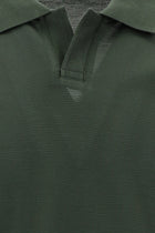 Orta Haki Polo Yaka Regular Fit Merserize Pamuk T-shirt