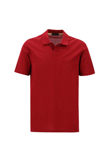 Koyu Kırmızı Polo Yaka Regular Fit Merserize Pamuk T-shirt