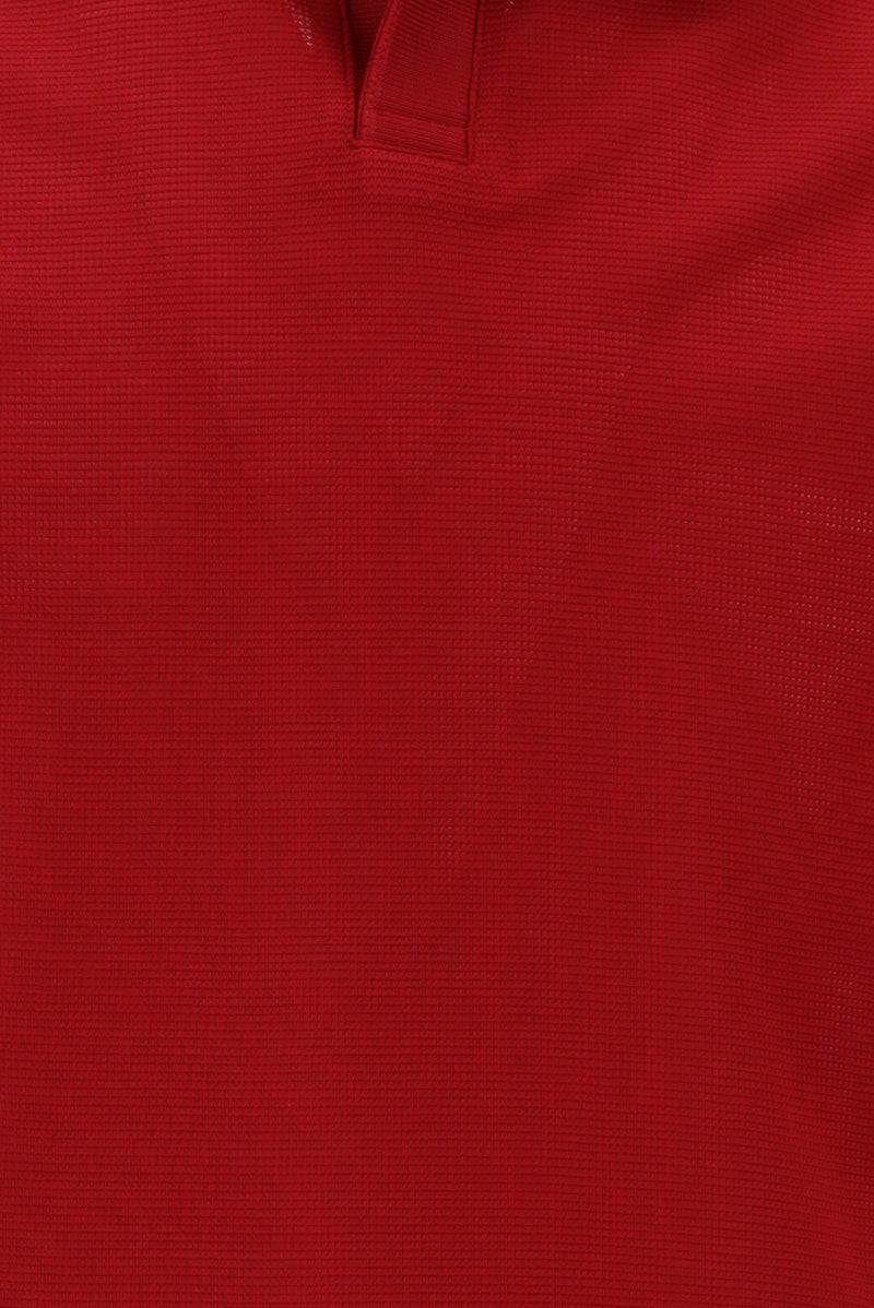Koyu Kırmızı Polo Yaka Regular Fit Merserize Pamuk T-shirt