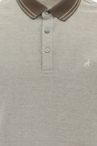 Açık Kahve  Polo Yaka Regular Fit Nakışlı Merserize Pamuk T-shirt