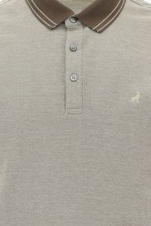 Açık Kahve  Polo Yaka Regular Fit Nakışlı Merserize Pamuk T-shirt