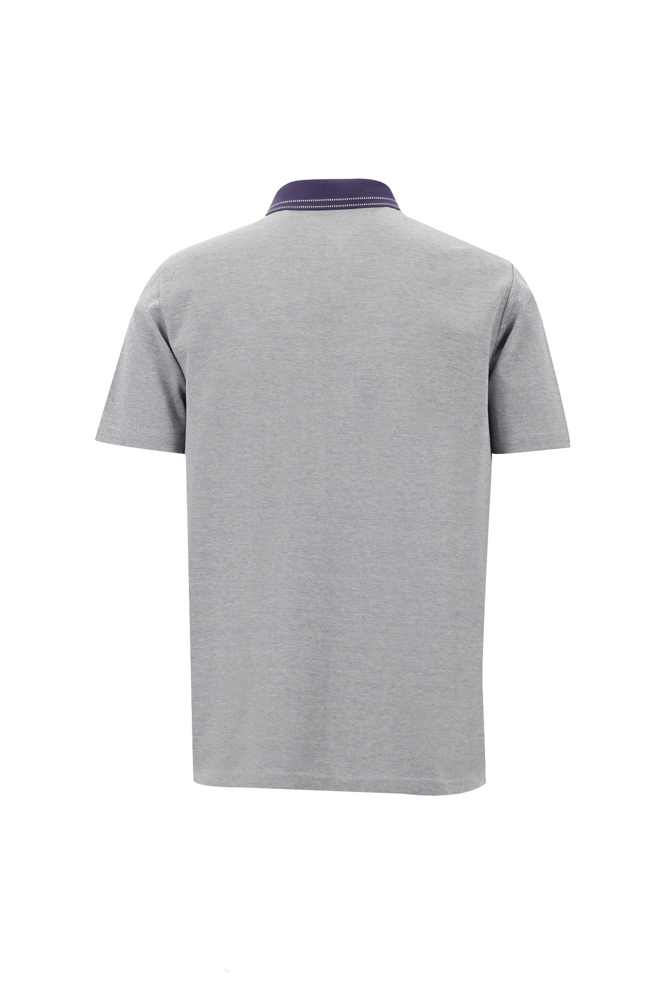 Orta Mor Polo Yaka Regular Fit Nakışlı Merserize Pamuk T-shirt