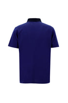 Koyu Mor Polo Yaka Regular Fit Nakışlı Merserize Pamuk T-shirt