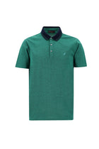 Çimen Yeşili Polo Yaka Regular Fit Nakışlı Merserize Pamuk T-shirt