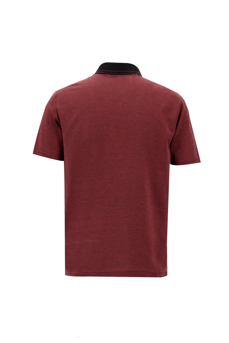 Orta Antrasit Polo Yaka Regular Fit Nakışlı Merserize Pamuk T-shirt