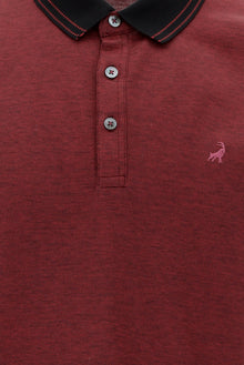 Orta Antrasit Polo Yaka Regular Fit Nakışlı Merserize Pamuk T-shirt