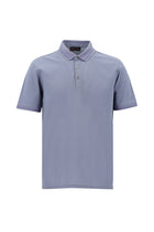 Açık Mavi Polo Yaka Regular Fit Nakışlı Merserize Pamuk T-shirt