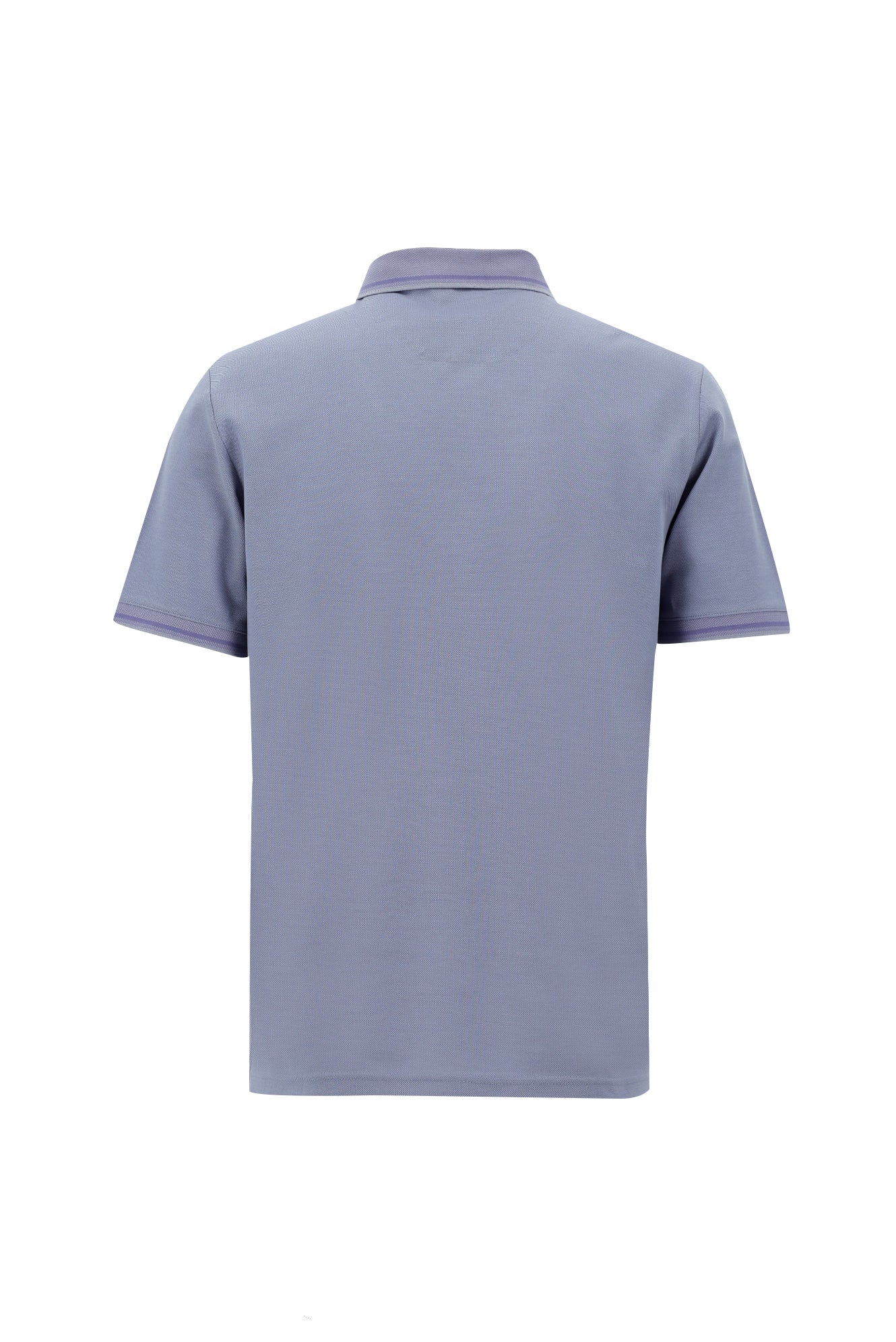 Açık Mavi Polo Yaka Regular Fit Nakışlı Merserize Pamuk T-shirt