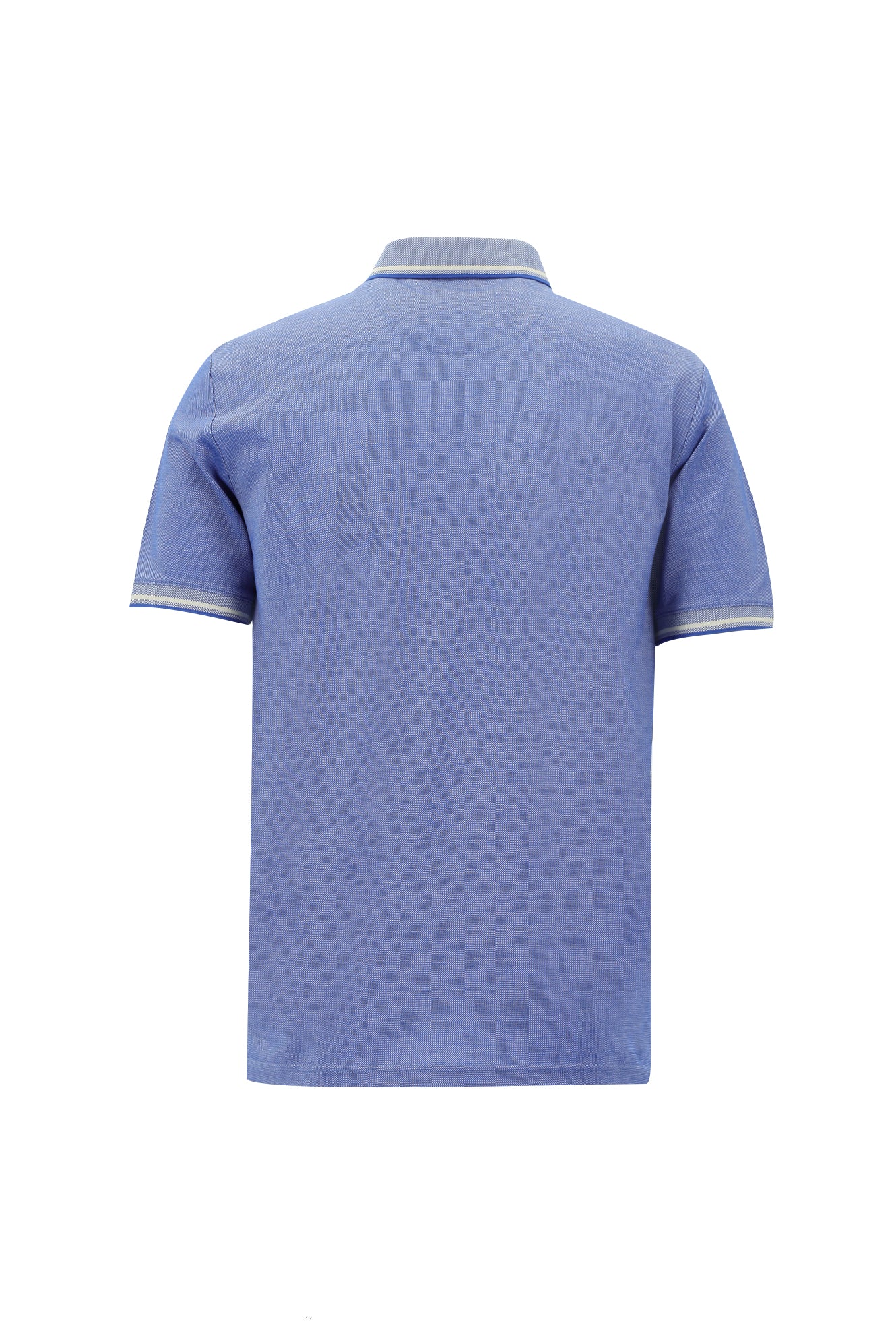 Kobalt Mavi Polo Yaka Regular Fit Nakışlı Merserize Pamuk T-shirt