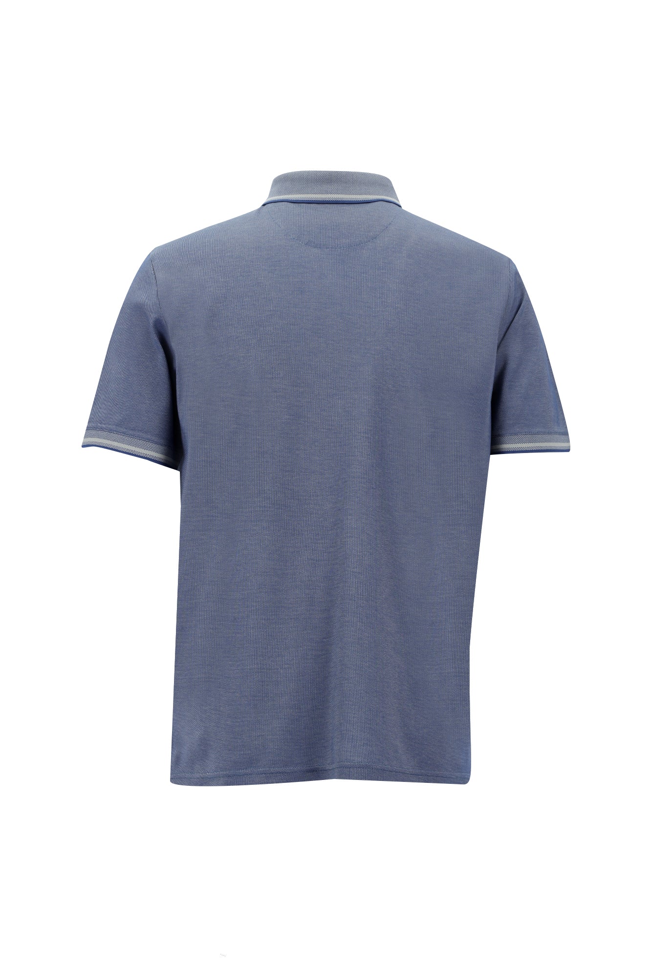 Koyu Mavi  Polo Yaka Regular Fit Nakışlı Merserize Pamuk T-shirt