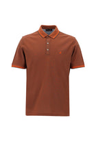 Açık Kahve  Polo Yaka Regular Fit Nakışlı Merserize Pamuk T-shirt