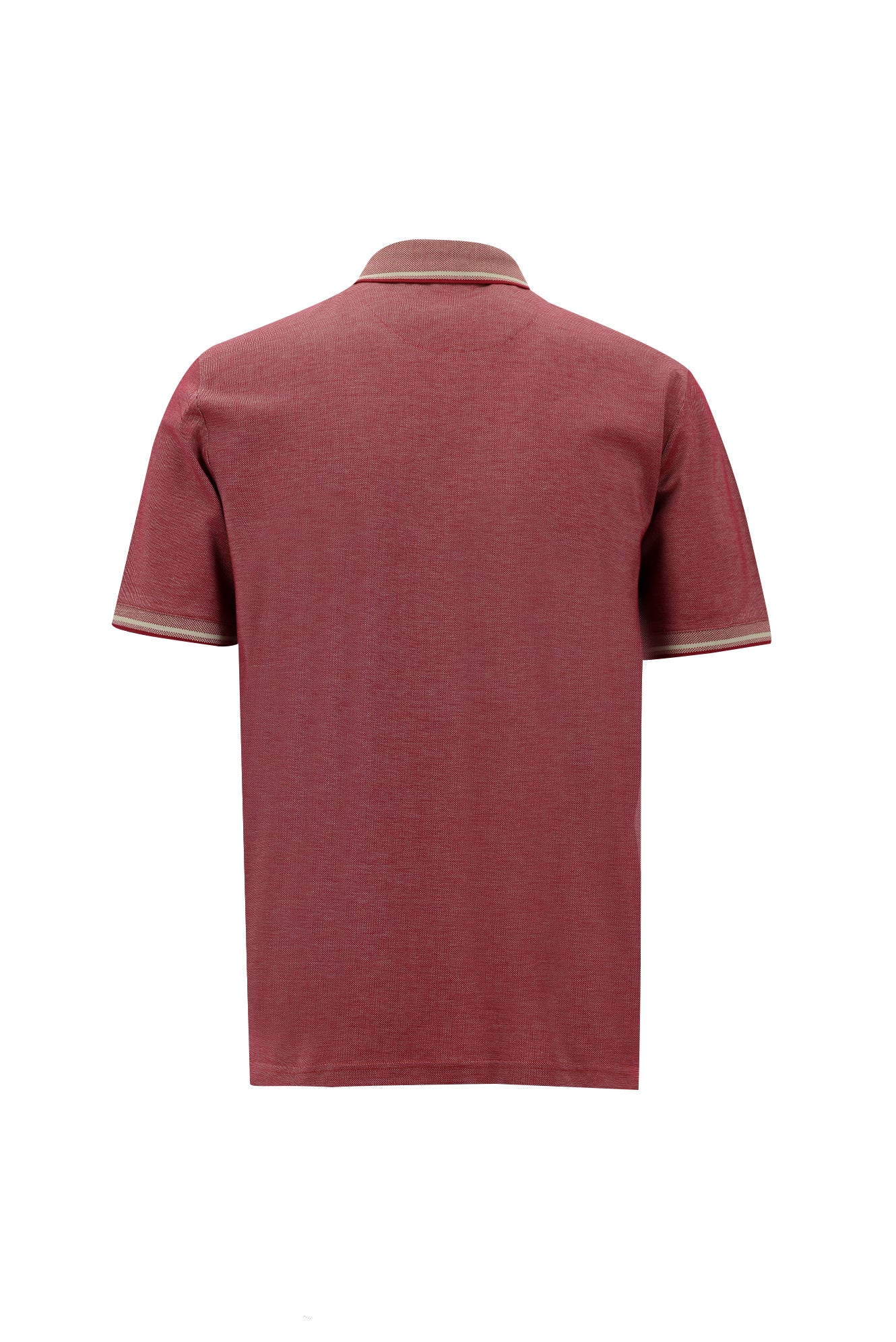Koyu Bordo Polo Yaka Regular Fit Nakışlı Merserize Pamuk T-shirt