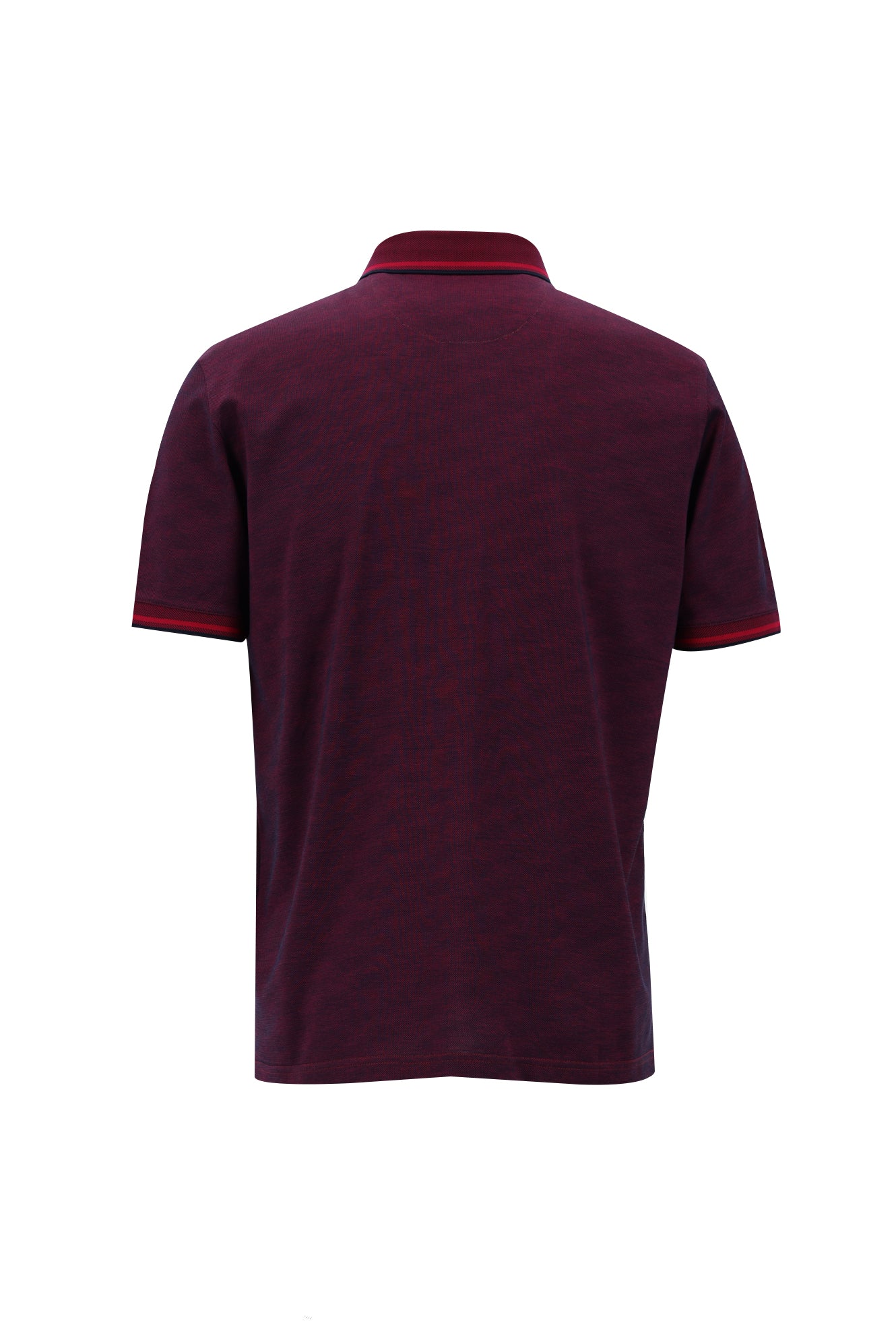 Fuşya Polo Yaka Regular Fit Nakışlı Merserize Pamuk T-shirt