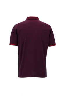 Fuşya Polo Yaka Regular Fit Nakışlı Merserize Pamuk T-shirt