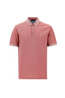 Kiremit Polo Yaka Regular Fit Nakışlı Merserize Pamuk T-shirt