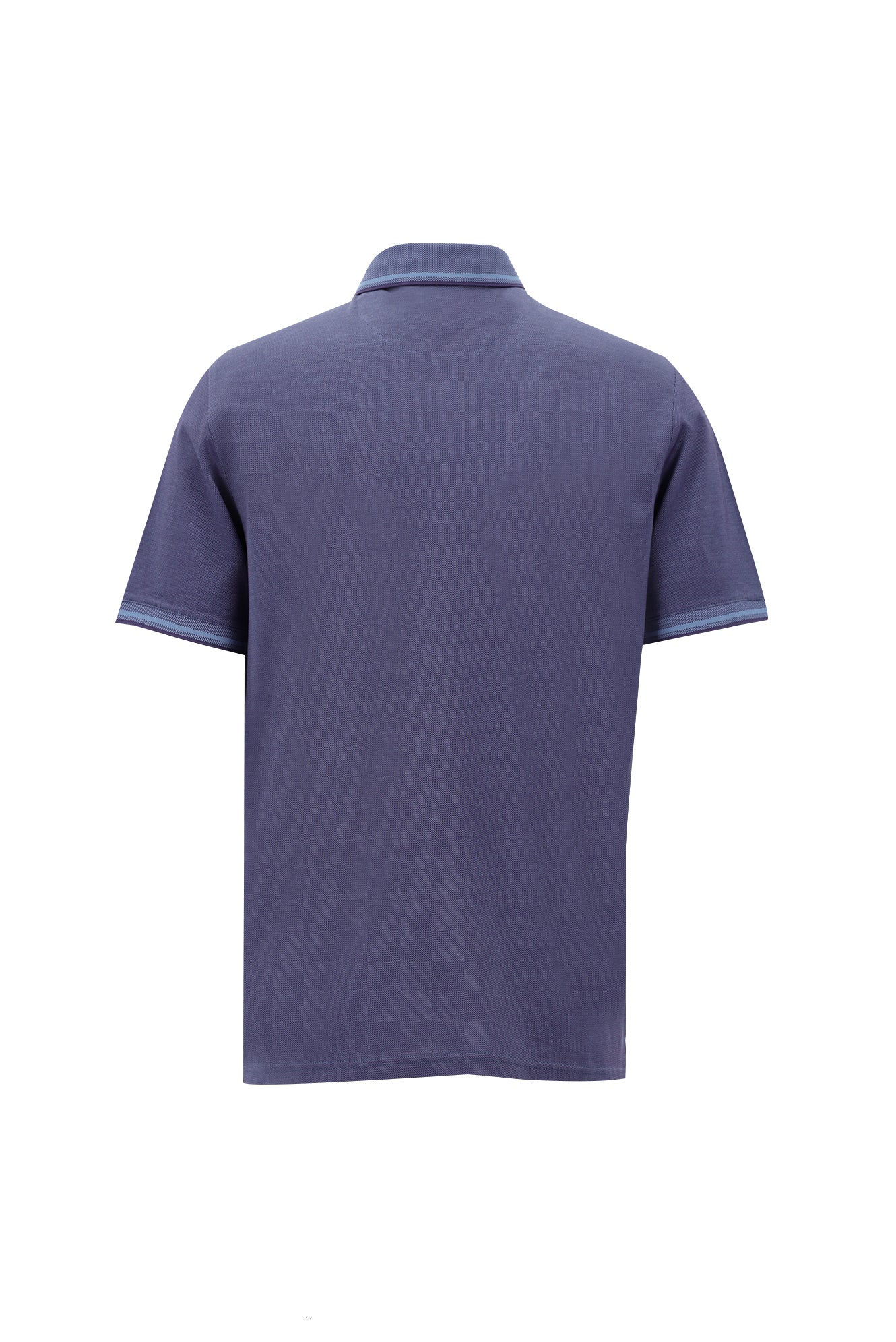 Mor Polo Yaka Regular Fit Nakışlı Merserize Pamuk T-shirt