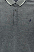 Su Yeşili Polo Yaka Regular Fit Nakışlı Merserize Pamuk T-shirt