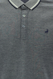 Su Yeşili Polo Yaka Regular Fit Nakışlı Merserize Pamuk T-shirt