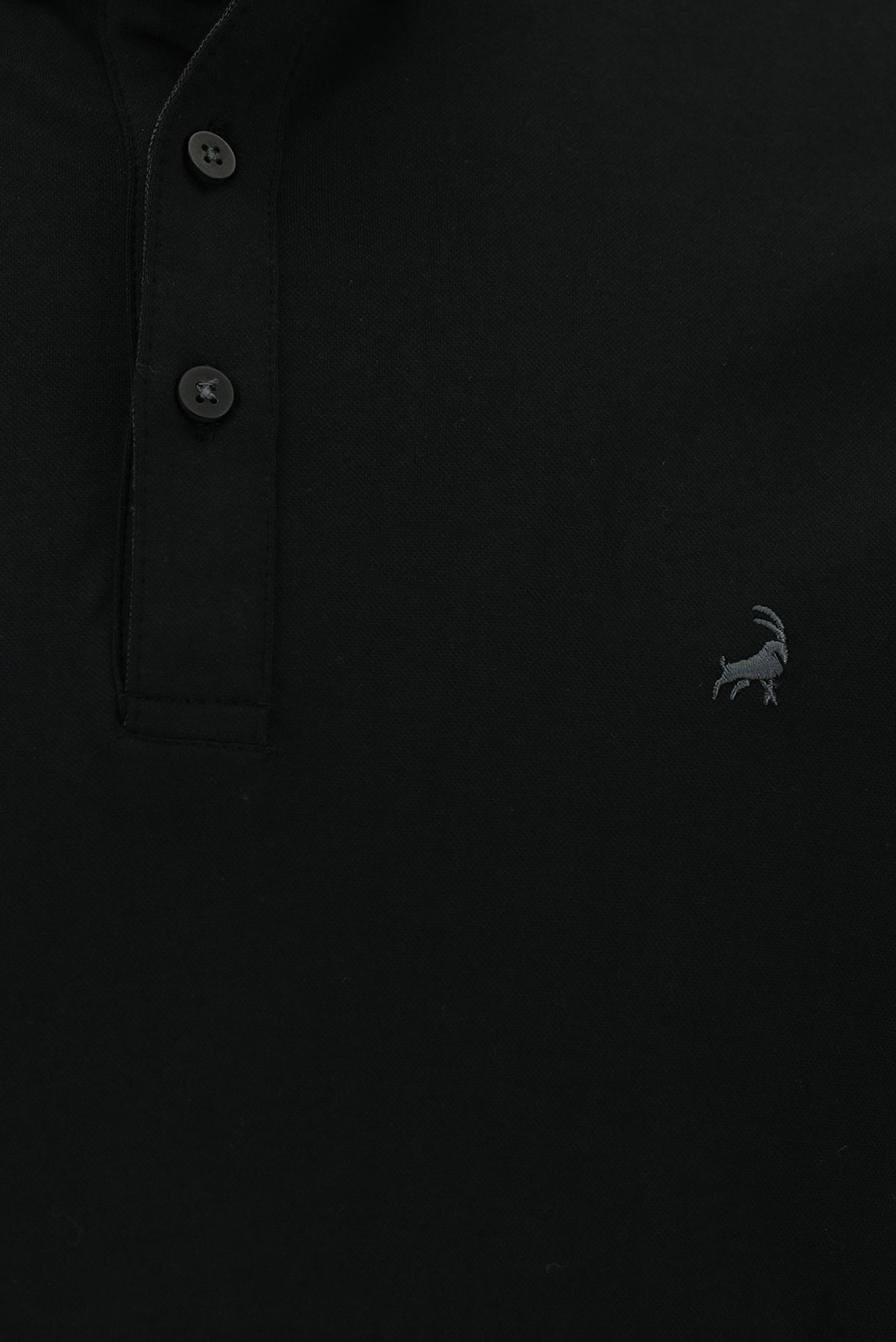 Siyah Regular Fit Desenli Nakışlı Pamuklu Polo Yaka T-shirt