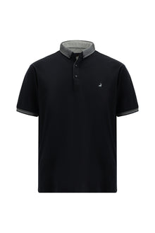 Koyu Lacivert Regular Fit Desenli Nakışlı Pamuklu Polo Yaka T-shirt