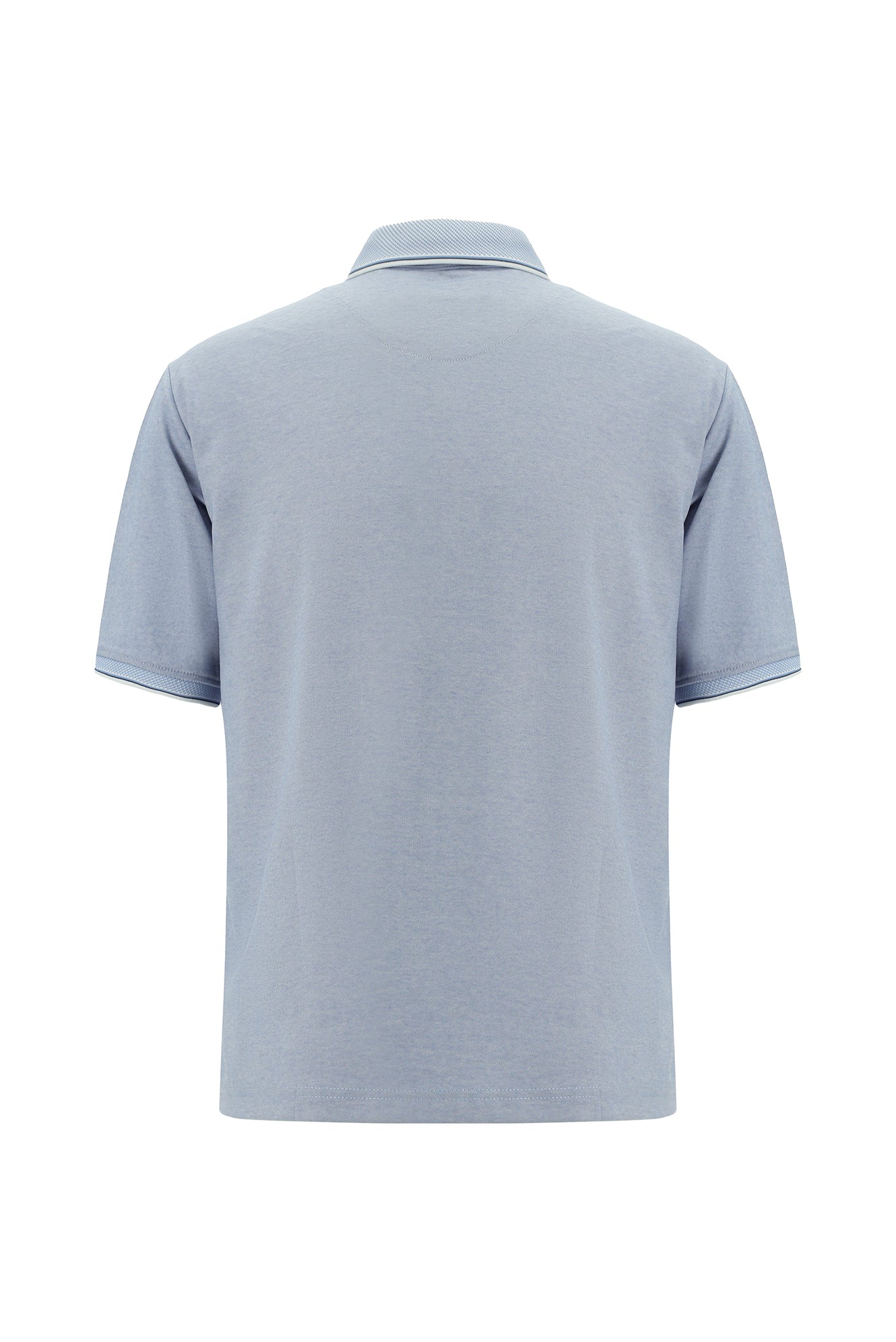 Açık Mavi Regular Fit Desenli Nakışlı Pamuklu Polo Yaka T-shirt