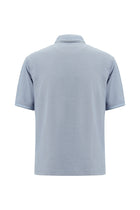 Açık Mavi Regular Fit Desenli Nakışlı Pamuklu Polo Yaka T-shirt