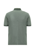Çimen Yeşili Regular Fit Desenli Nakışlı Pamuklu Polo Yaka T-shirt
