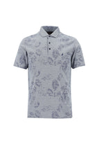 Orta Lacivert Polo Yaka Regular Fit Desenli Nakışlı Pamuklu T-shirt