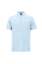 Açık Mavi Polo Yaka Regular Fit Desenli Nakışlı T-shirt