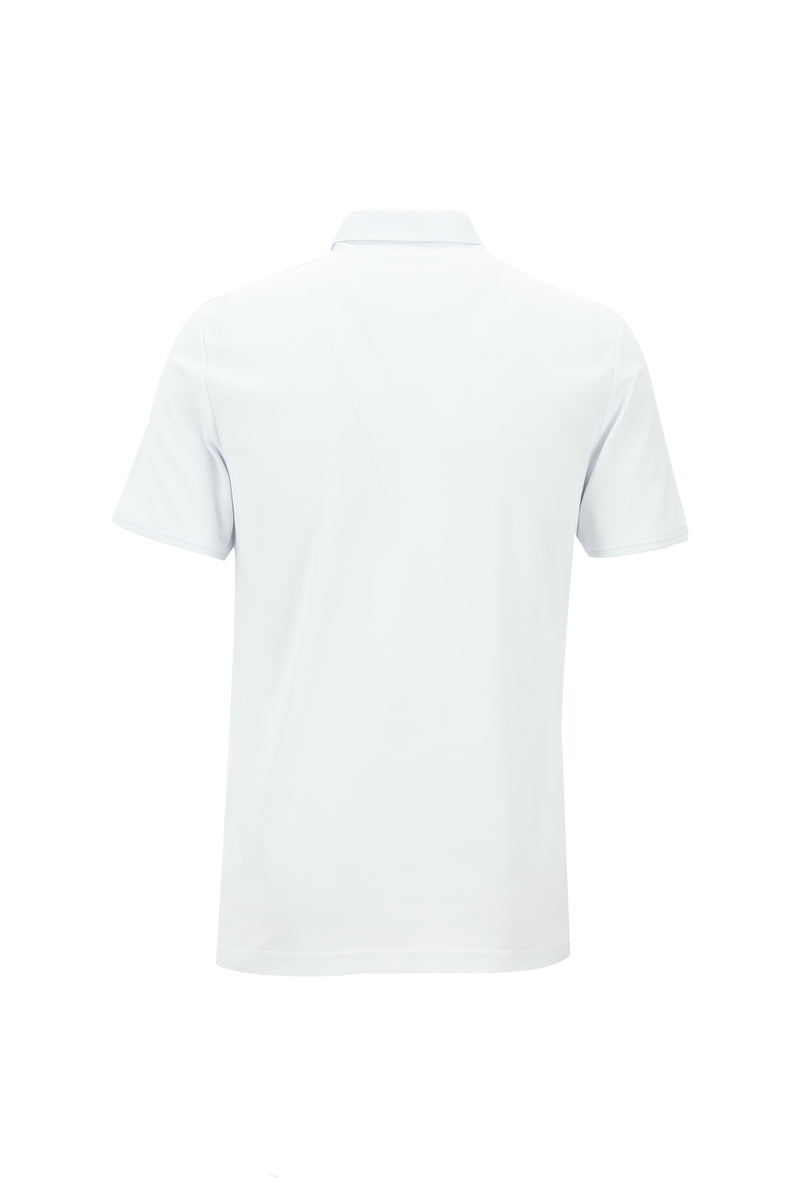 Kırık Beyaz Polo Yaka Regular Fit Desenli Nakışlı Pamuklu T-shirt