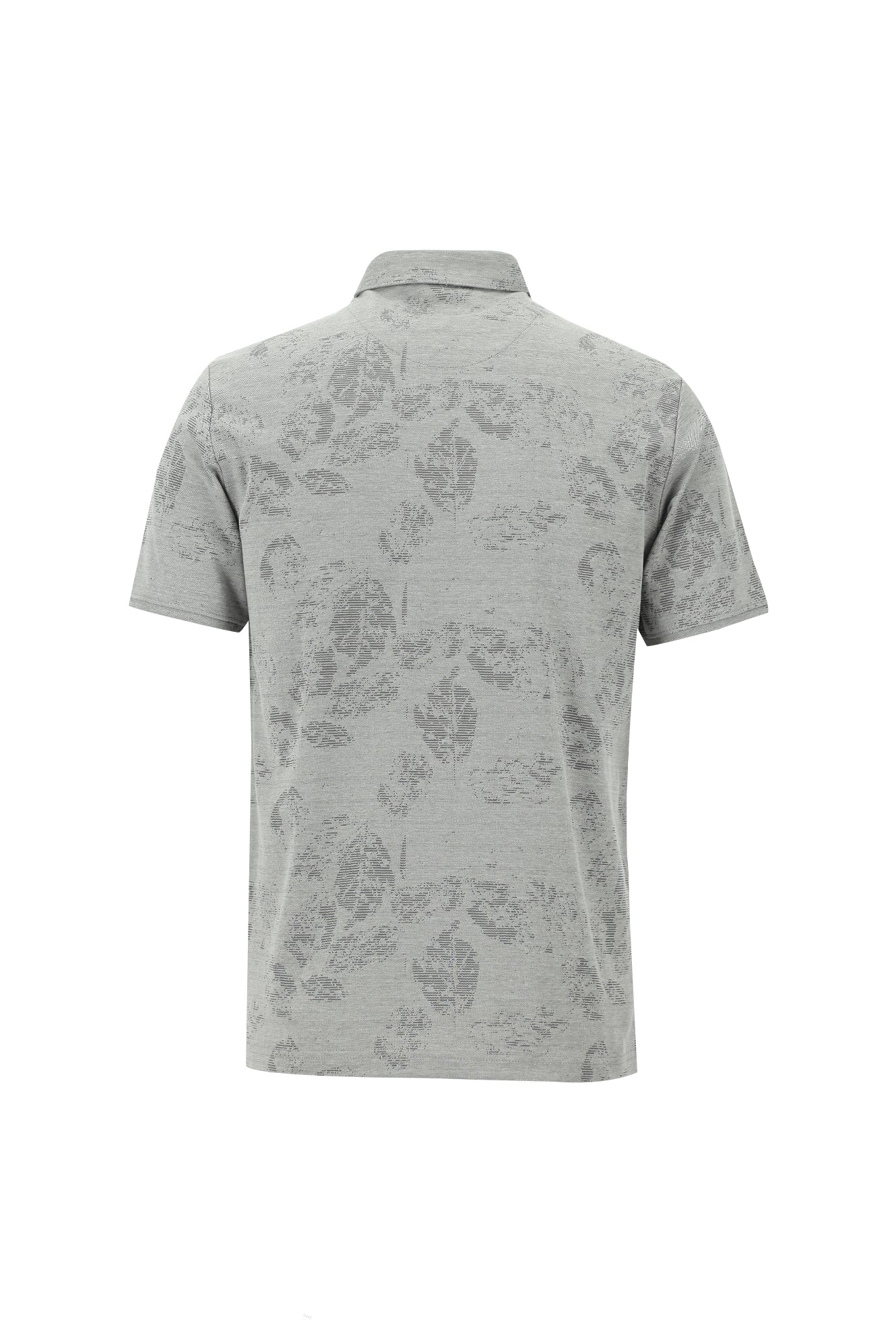 Orta Antrasit Polo Yaka Regular Fit Desenli Nakışlı T-shirt
