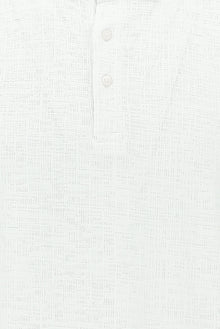 Kırık Beyaz Polo Yaka Regular Fit Desenli Pamuklu T-shirt