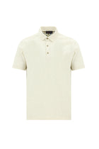 Açık Bej Polo Yaka Regular Fit Pamuklu Keten T-shirt