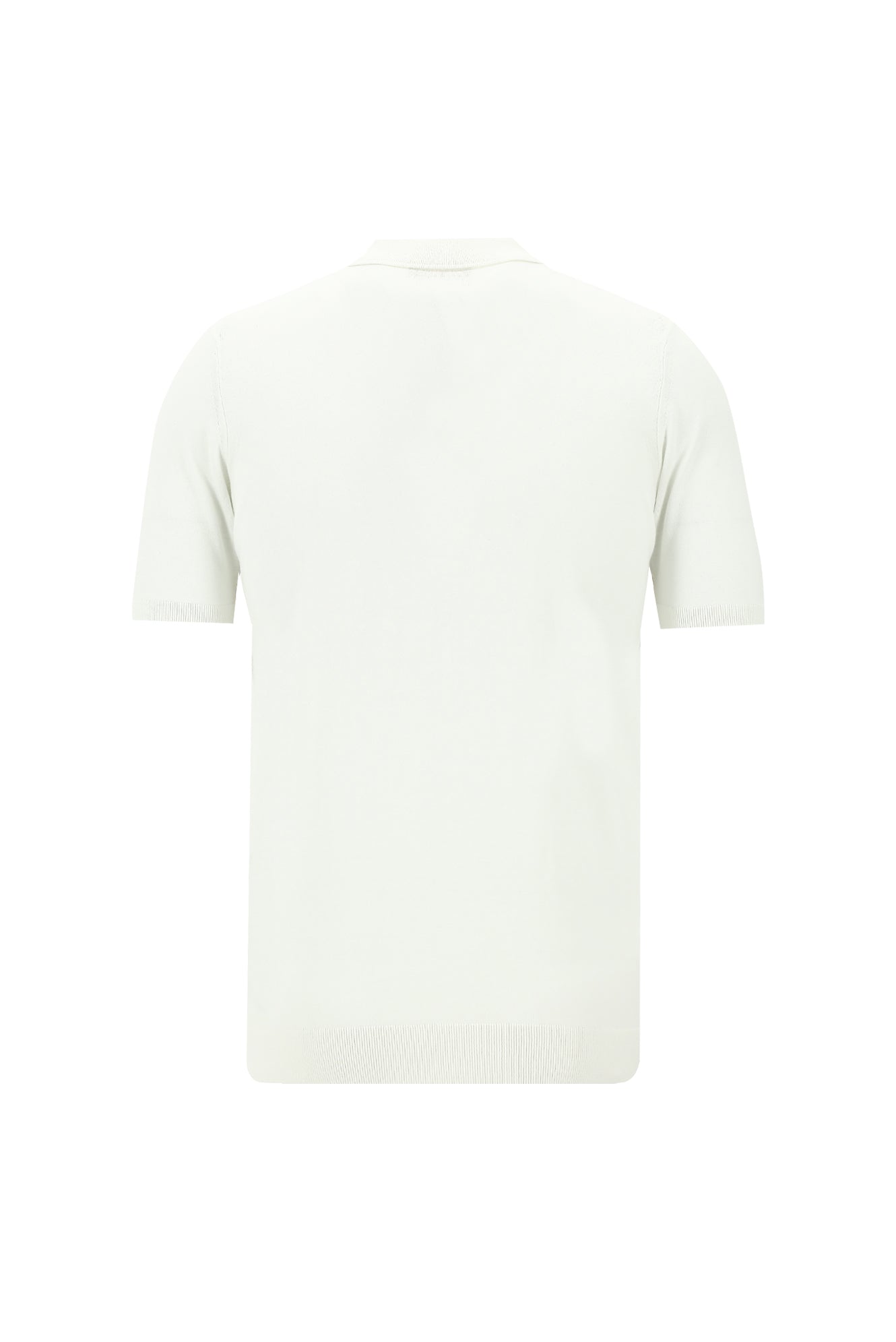K?r?k Beyaz Polo Yaka Regular Fit Fermuarl? Desenli Pamuklu T-shirt-Abdullah Ki??l?
