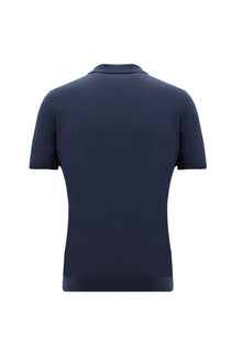 Siyah Lacivert Polo Yaka Regular Fit Desenli Pamuklu T-shirt