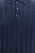 Siyah Lacivert Polo Yaka Regular Fit Desenli Pamuklu T-shirt