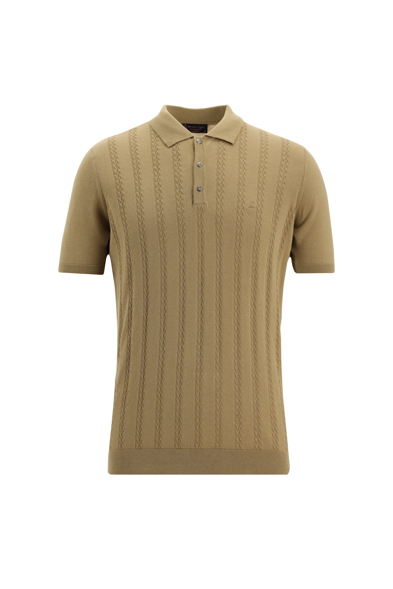 Koyu Vizon Polo Yaka Regular Fit Desenli Pamuklu T-shirt