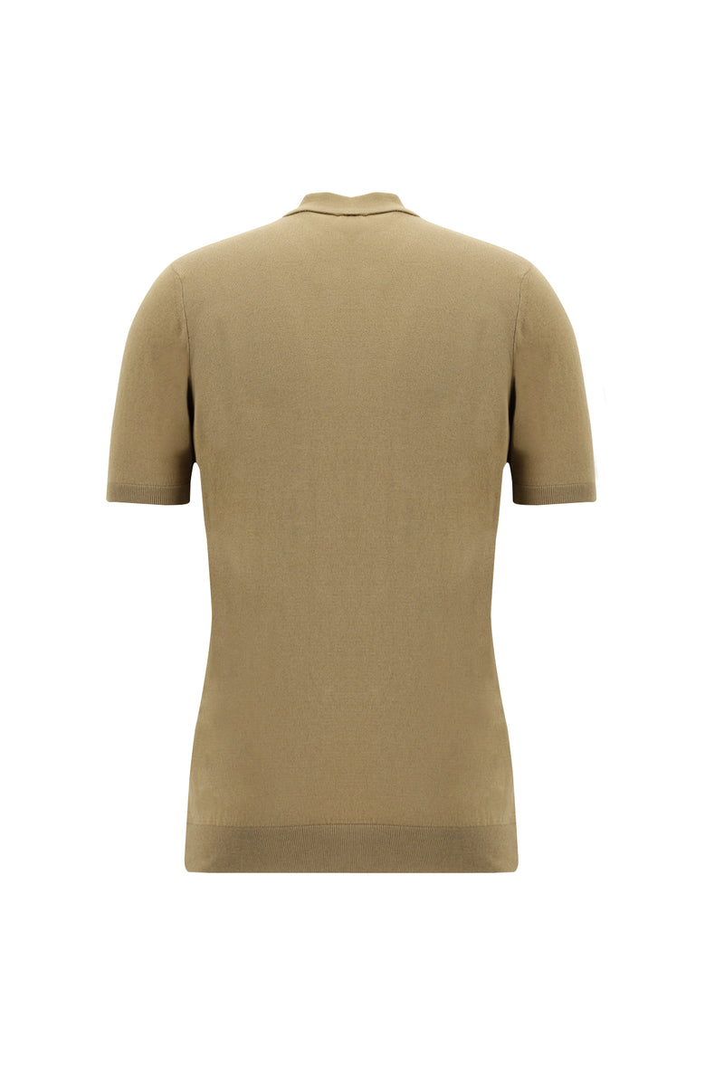 Koyu Vizon Polo Yaka Regular Fit Desenli Pamuklu T-shirt