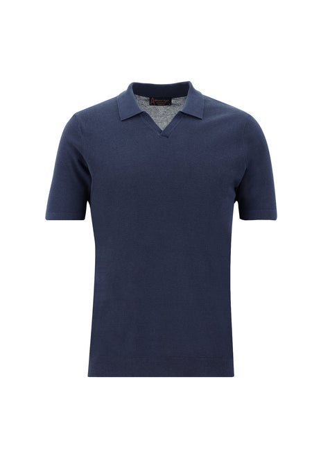 Siyah Lacivert Polo Yaka Regular Fit Pamuklu T-shirt