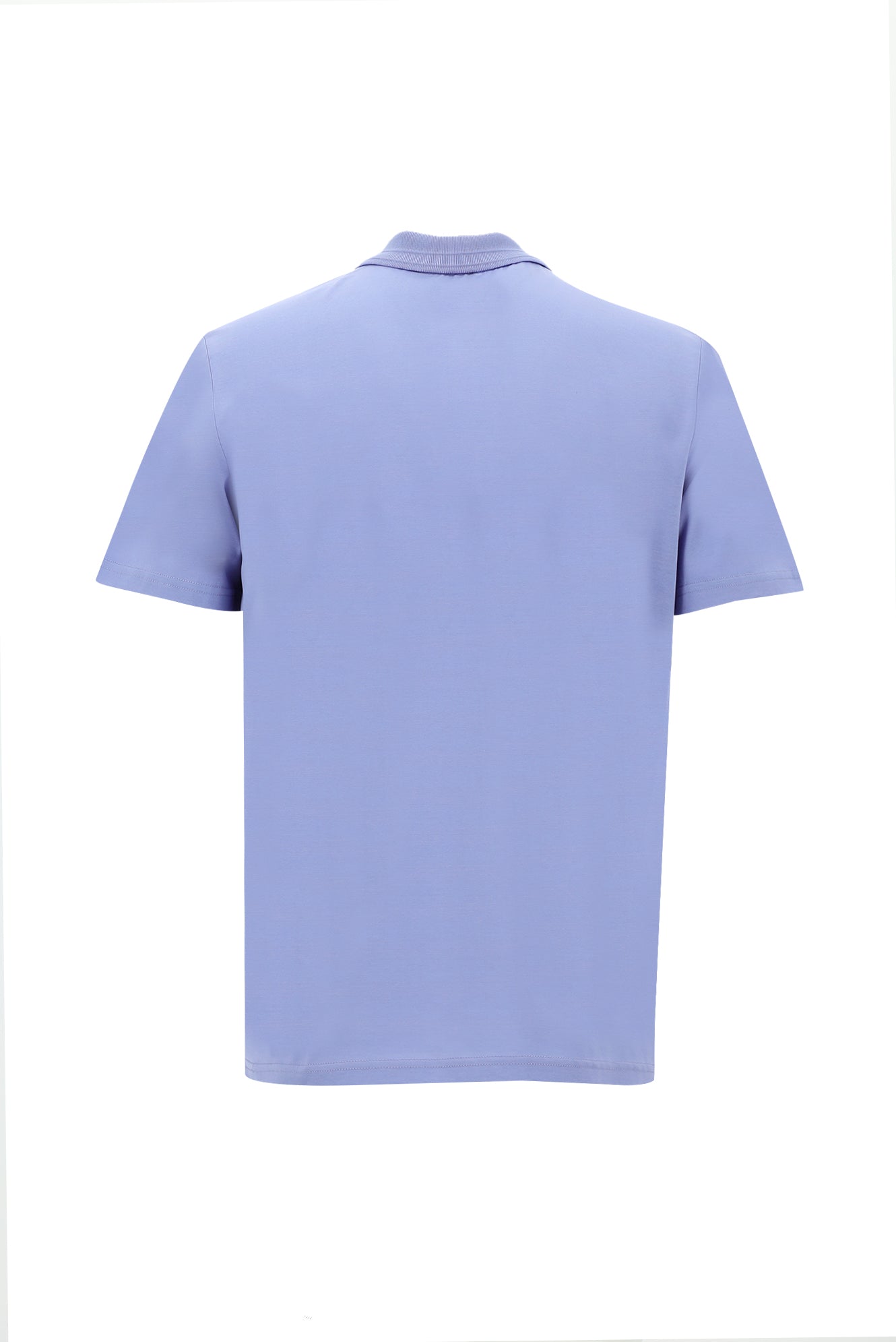 Mavi Polo Yaka Slim Fit Dar Kesim Fermuarlı Nakışlı Merserize Pamuk T-shirt