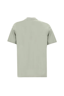 Kum Polo Yaka Slim Fit Dar Kesim Fermuarlı Nakışlı Merserize Pamuk T-shirt