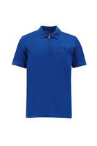 Petrol Yeşili Polo Yaka Slim Fit Dar Kesim Fermuarlı Nakışlı Merserize Pamuk T-shirt