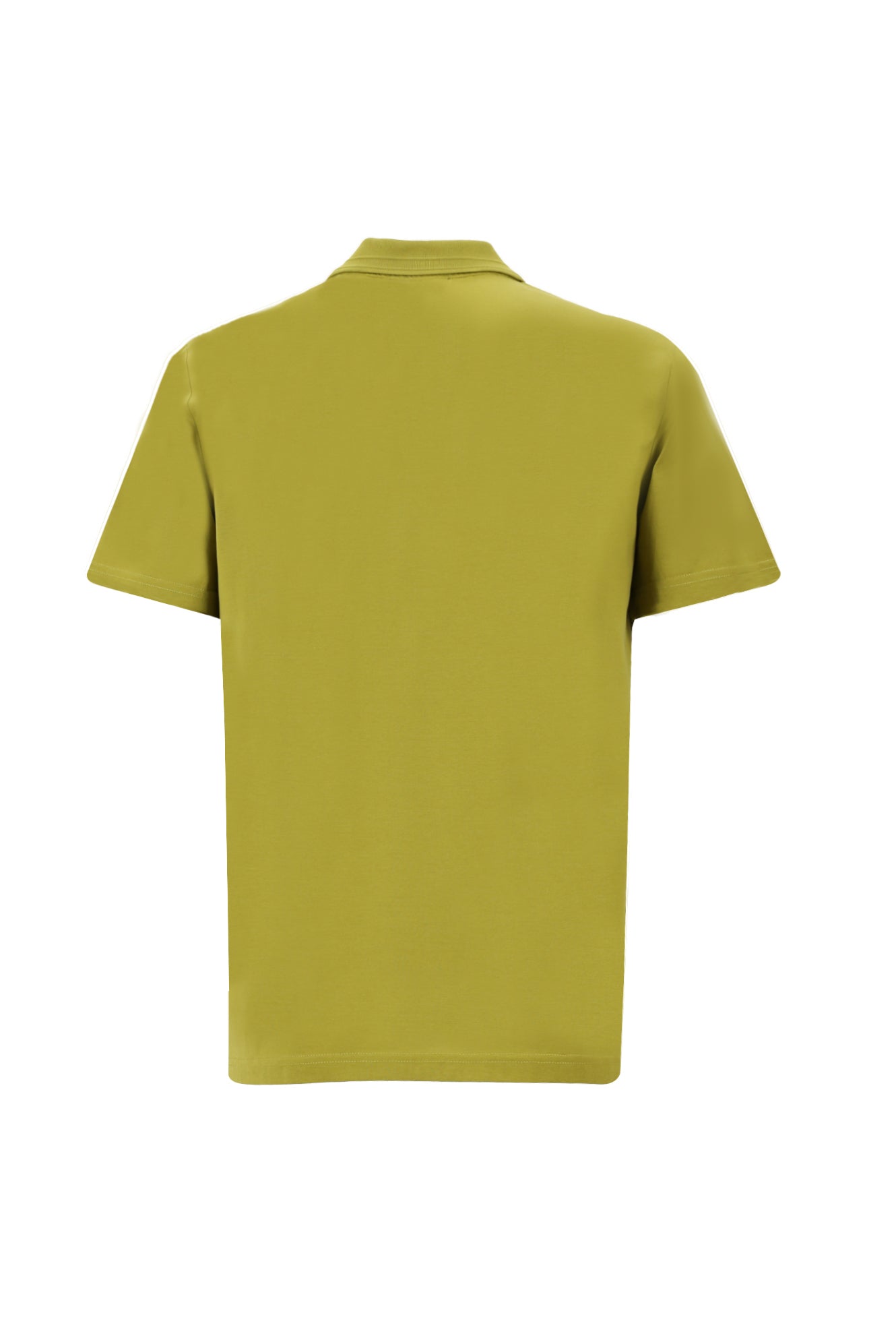 Yağ Yeşili-Olive Polo Yaka Slim Fit Dar Kesim Fermuarlı Nakışlı Merserize Pamuk T-shirt