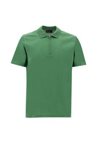 Orman Yeşili Polo Yaka Slim Fit Dar Kesim Fermuarlı Nakışlı Merserize Pamuk T-shirt