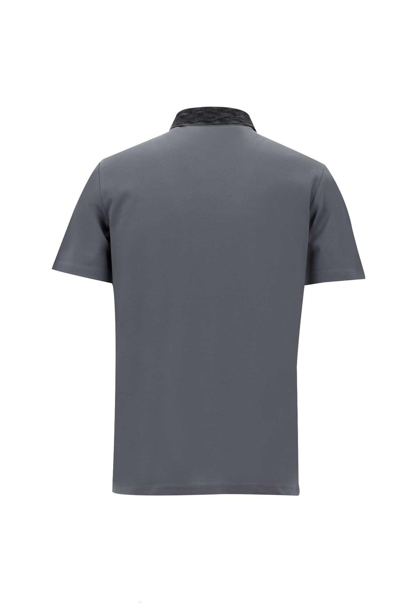 Orta Füme Polo Yaka Slim Fit Dar Kesim Desenli Nakışlı Merserize Pamuk T-shirt